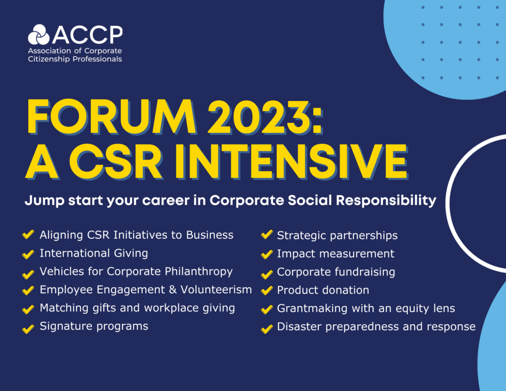 Forum 2023 A CSR Intensive Association of Corporate Citizenship