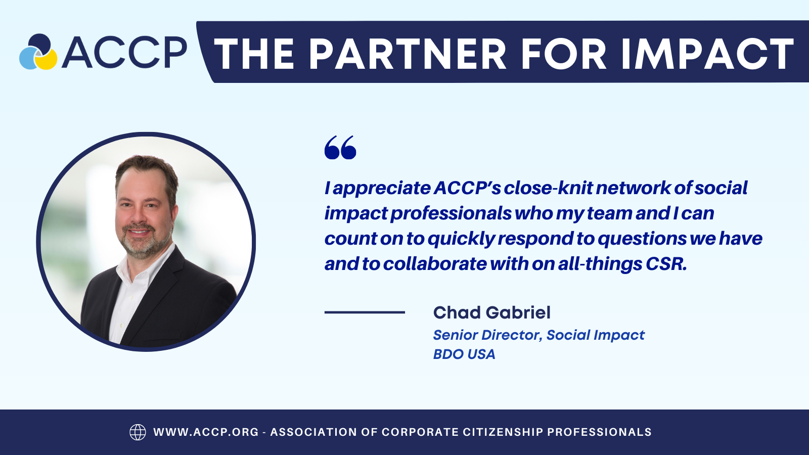 ACCP The Partner For Impact Chad Gabriel