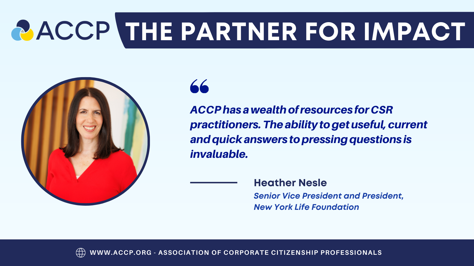 ACCP The Partner For Impact Heather Nesle