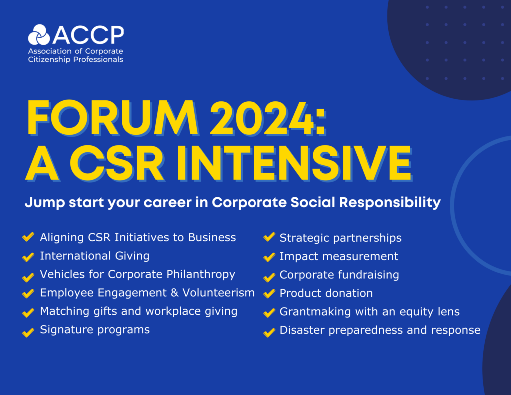 Forum 2024 A CSR Intensive Association of Corporate Citizenship